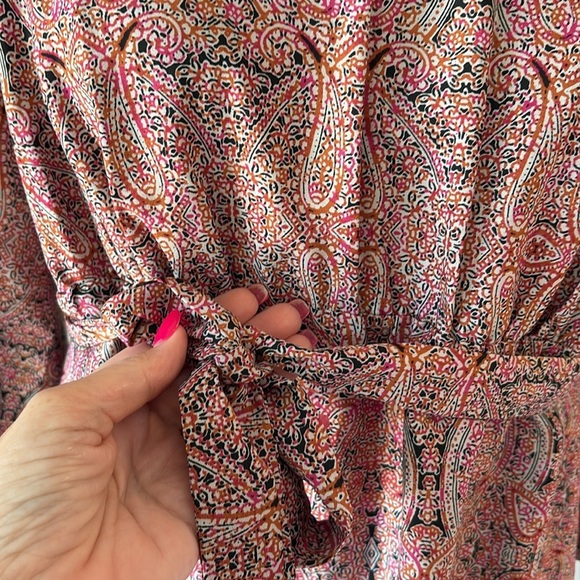 Motherhood maternity paisley lace 3/4 sleeves top blouse button key hole back SM - Picture 3 of 13